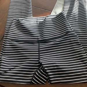 Lulu Lemon black and white striped leggings size small